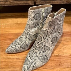 Express Gray Snakeskin Ankle Booties